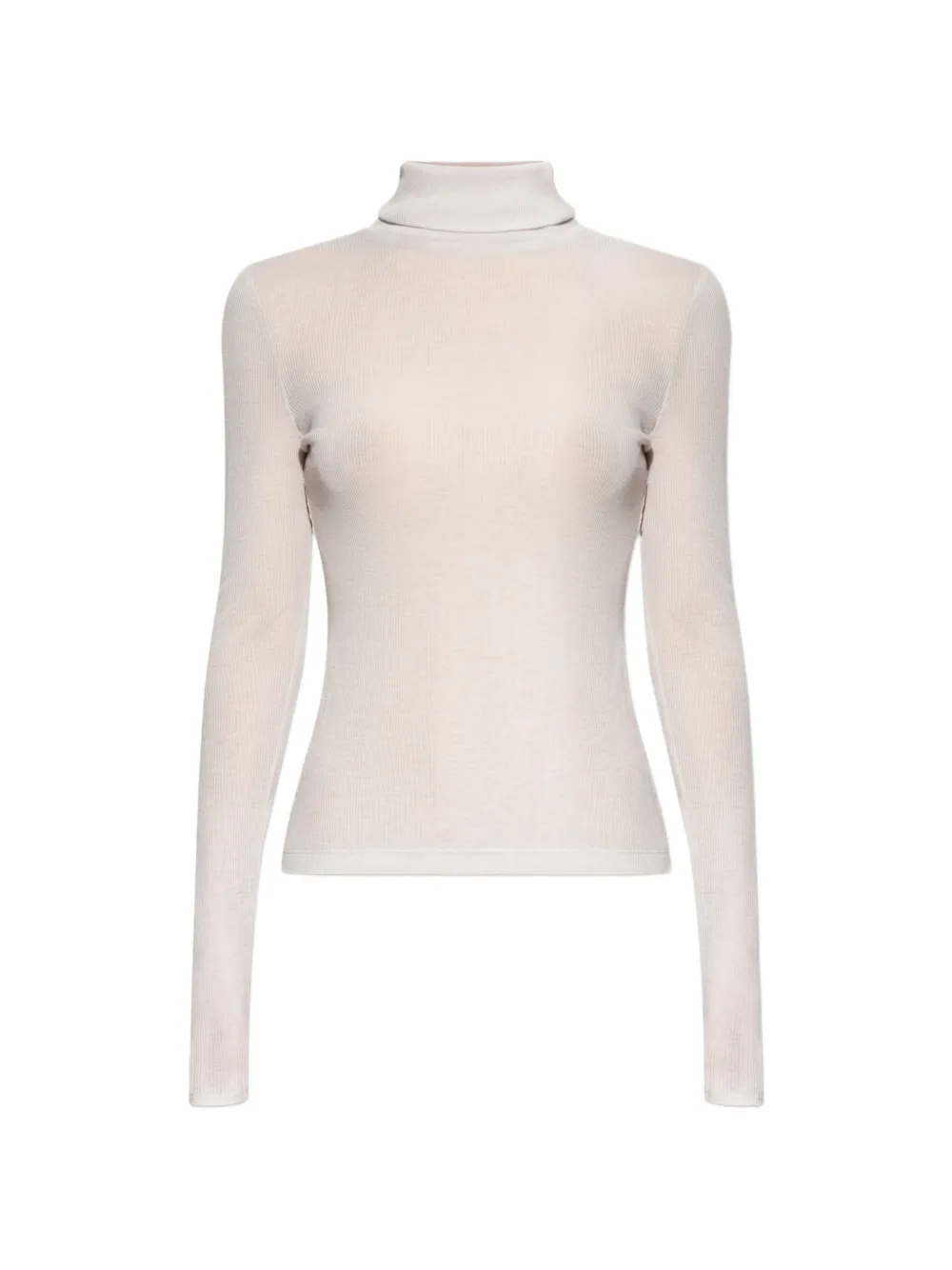 SAMSOE ribbed-knit turtleneck sweater Beige