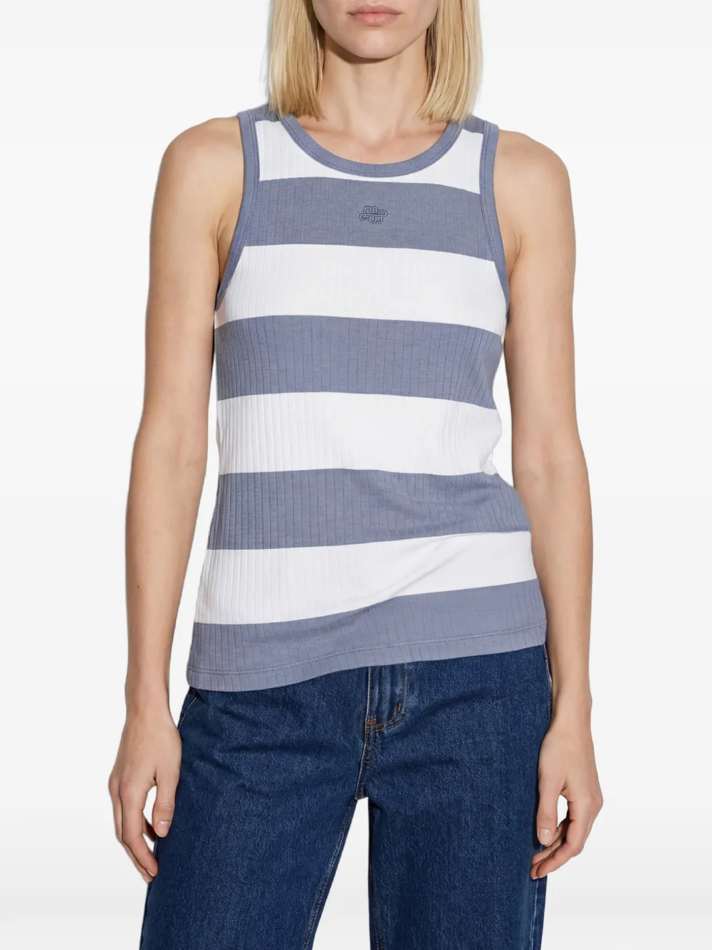 MUNTHE Tezza striped ribbed top Blauw