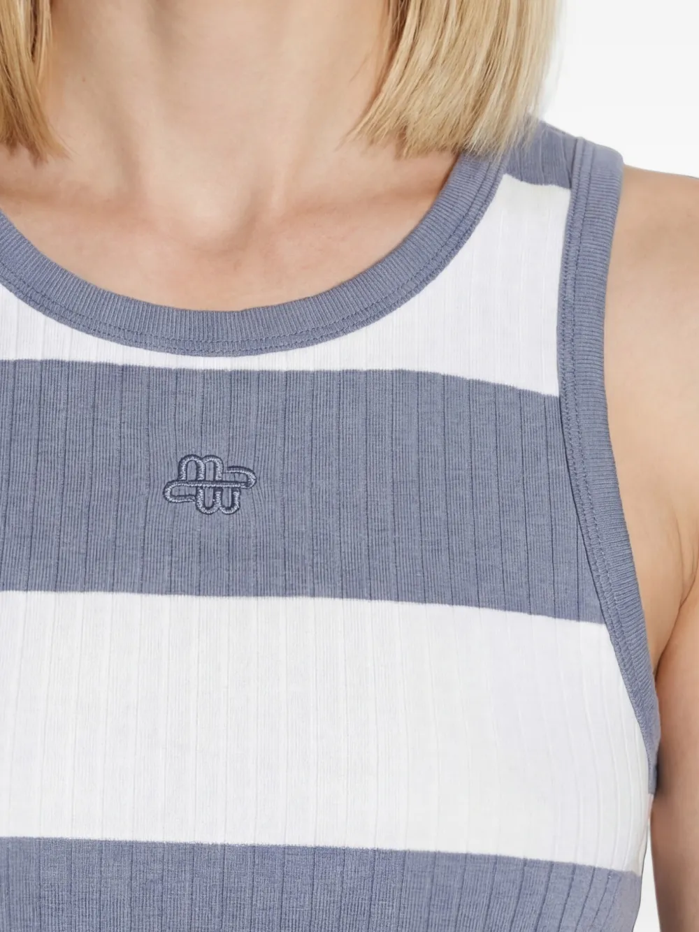 MUNTHE Tezza striped ribbed top Blauw