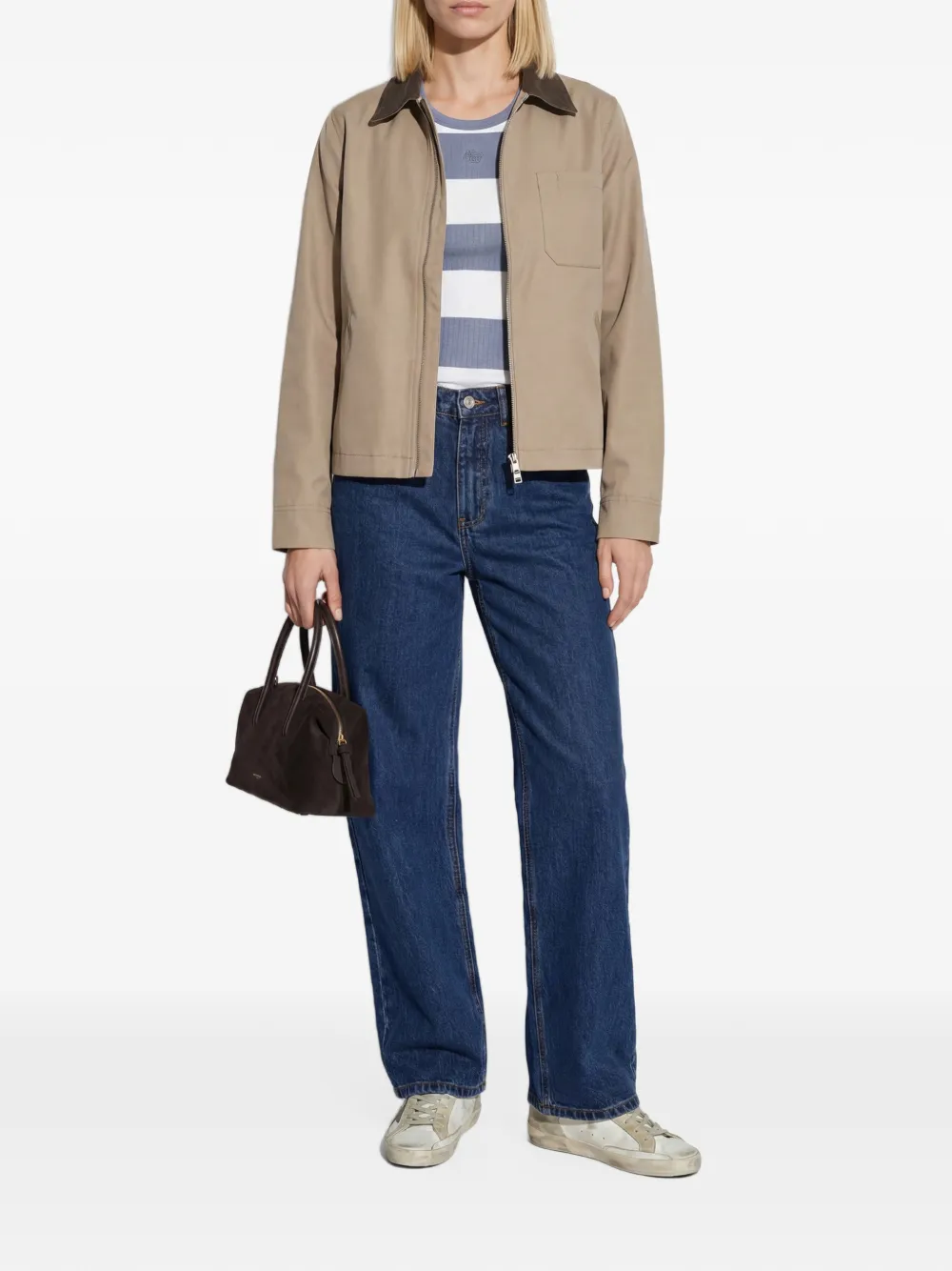 MUNTHE Tezza striped ribbed top Blauw