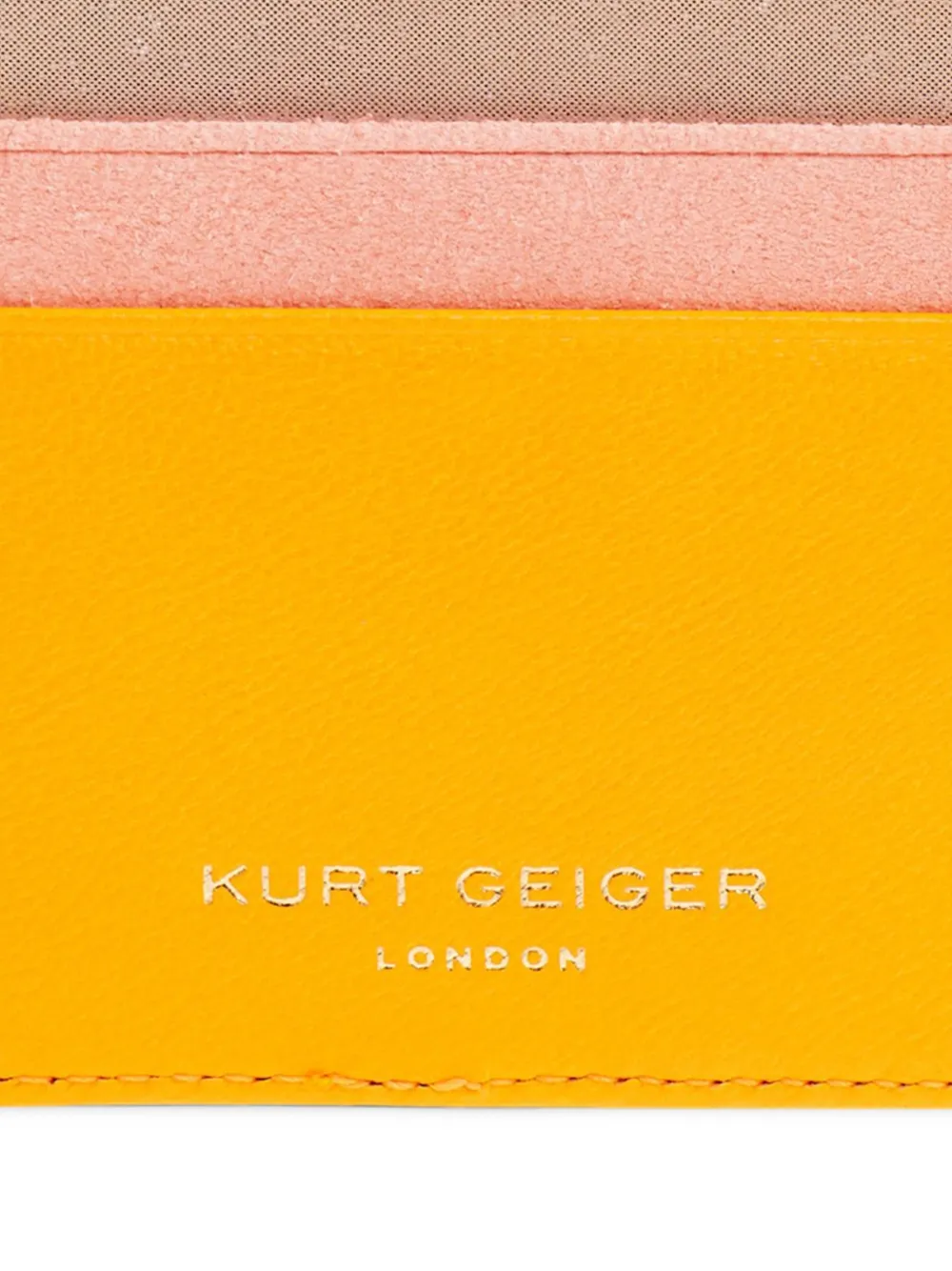 Kurt Geiger London Kensington quilted leather card holder Geel
