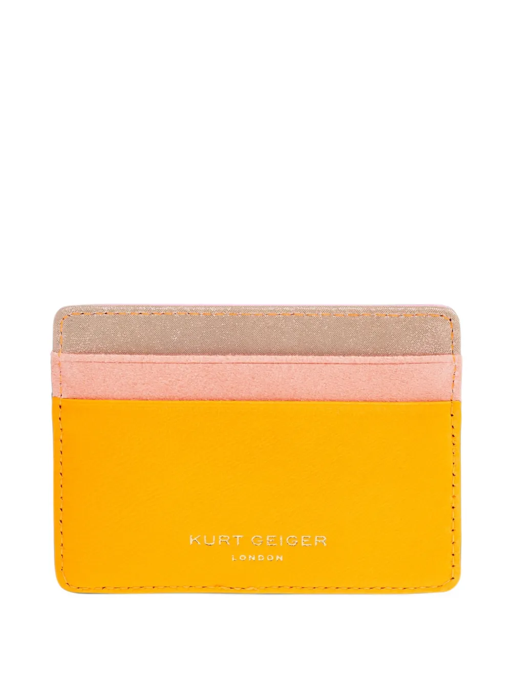 Kurt Geiger London Kensington quilted leather card holder Geel