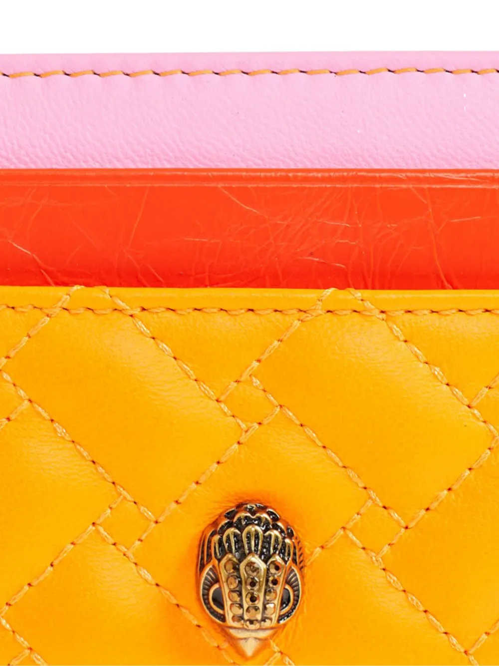 Kurt Geiger London Kensington quilted leather card holder Geel