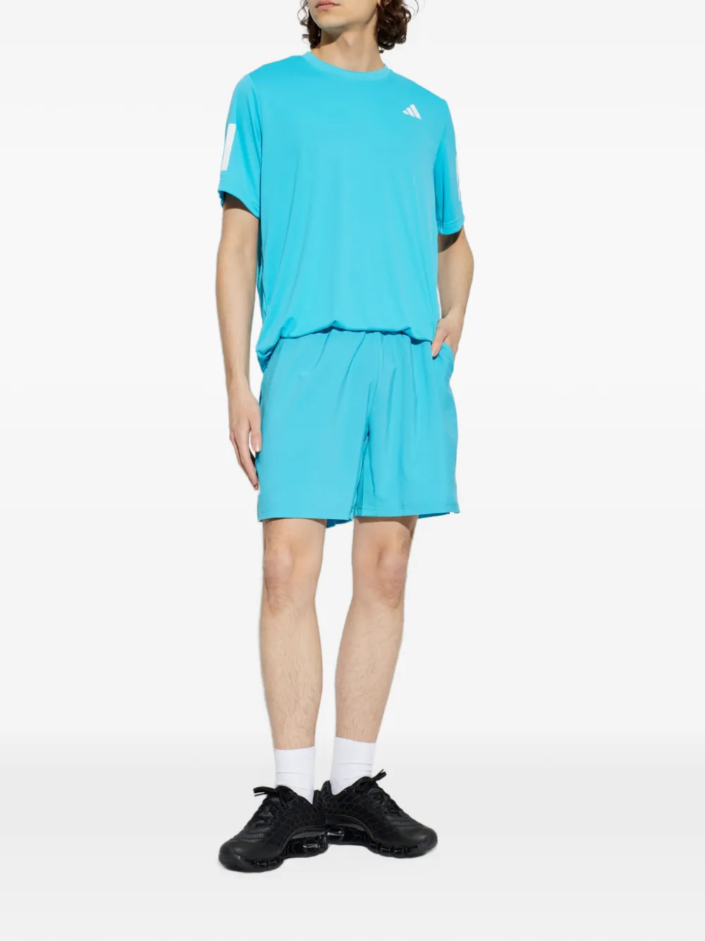 adidas logo-print 3-Stripes shorts Blauw