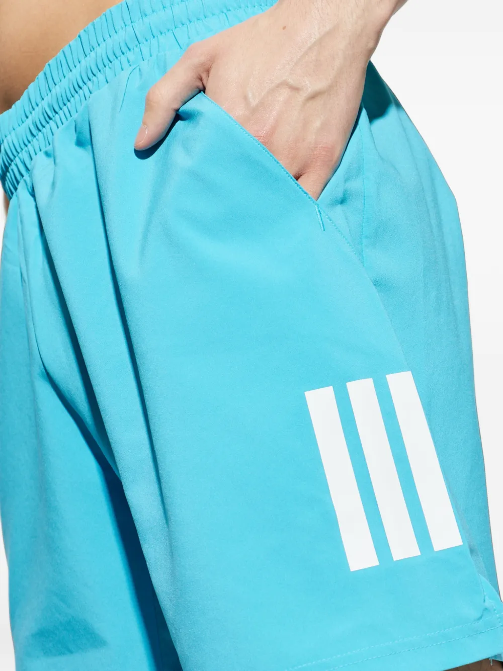 adidas logo-print 3-Stripes shorts Blauw