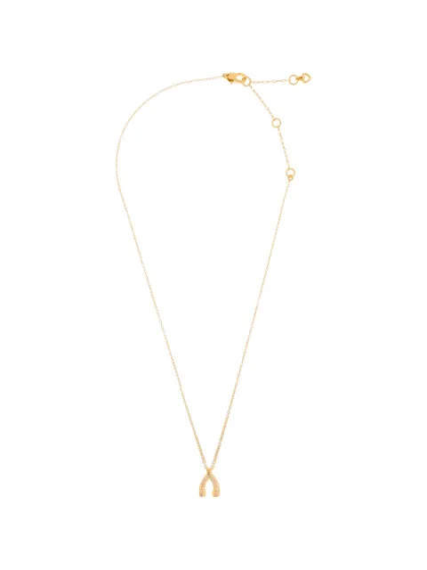 Kate Spade Dream crystal-embellished wishbone-pendant necklace