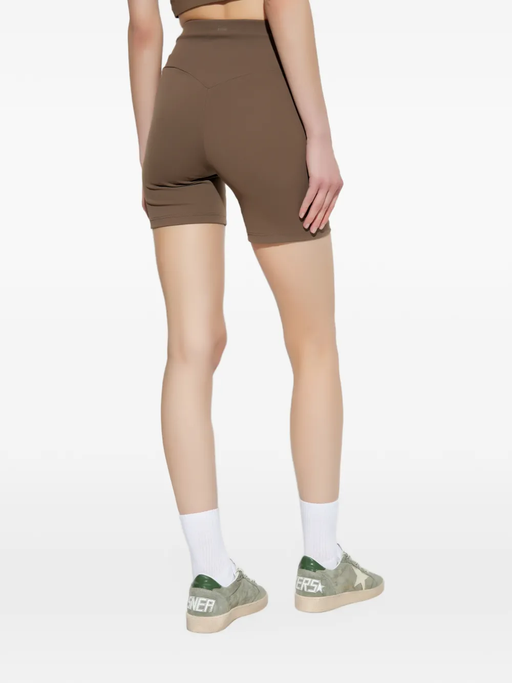 RETHINKIT STUDIOS Fietsshorts met logo-reliëf Bruin