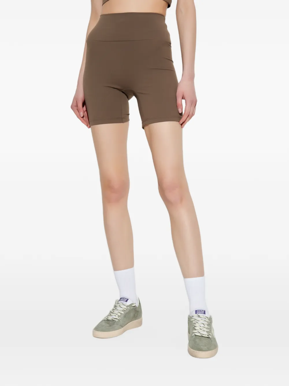RETHINKIT STUDIOS Fietsshorts met logo-reliëf Bruin