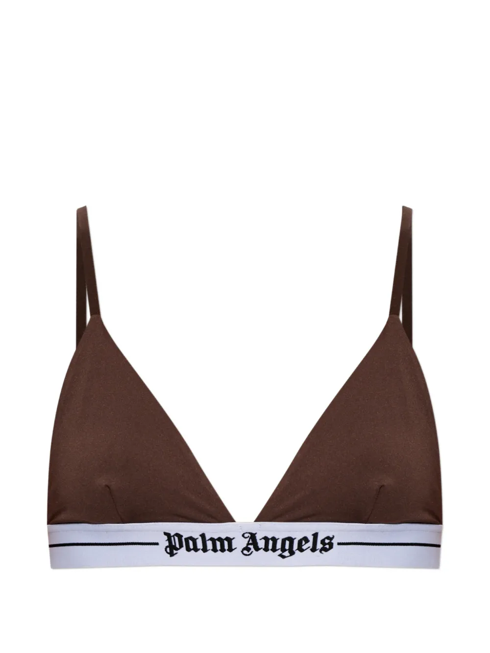 Palm Angels Reggiseno a triangolo con banda logo - Marrone