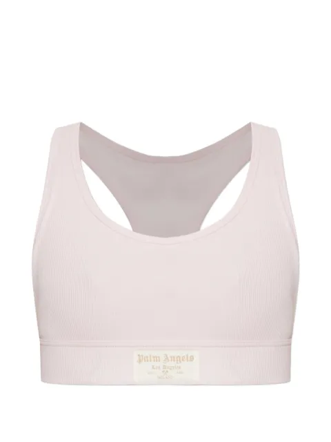 Palm Angels ribbed-knit logo-patch top