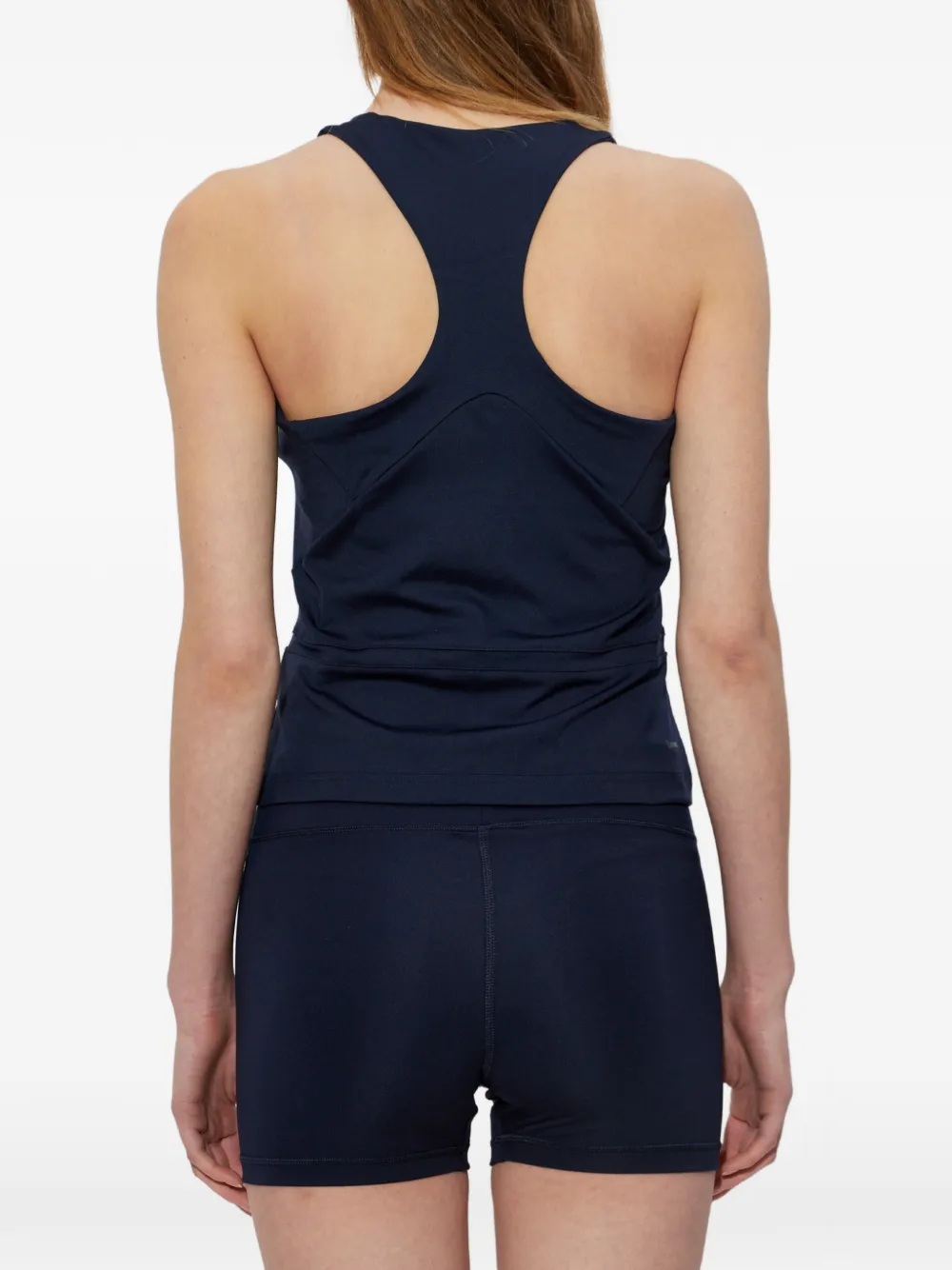 adidas logo-print racerback top Blauw