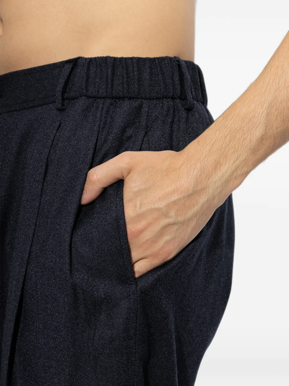 Brioni pleated wool trousers Blauw