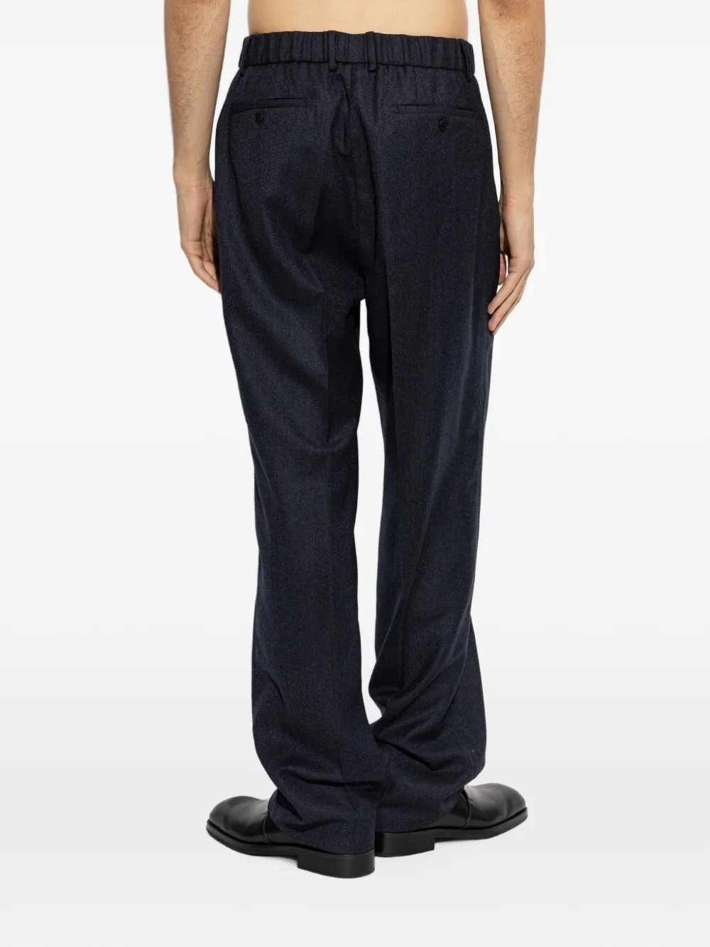 Brioni pleated wool trousers Blauw