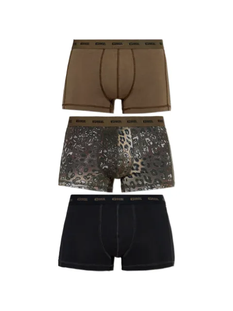 Diesel set de tres bóxeres tipo short con logo en la pretina