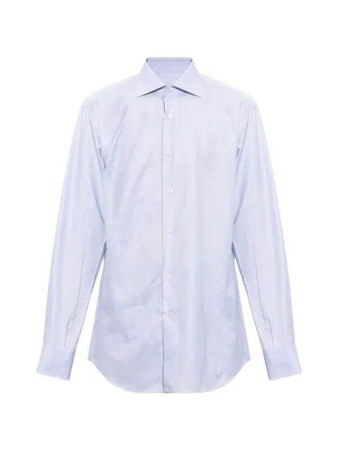 Brioni micro-check shirt