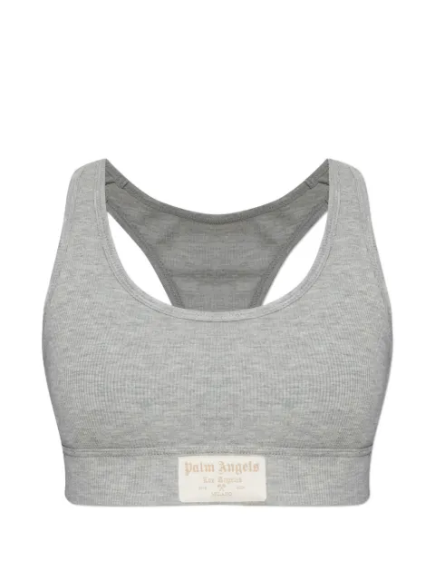 Palm Angels ribbed logo-patch bra 