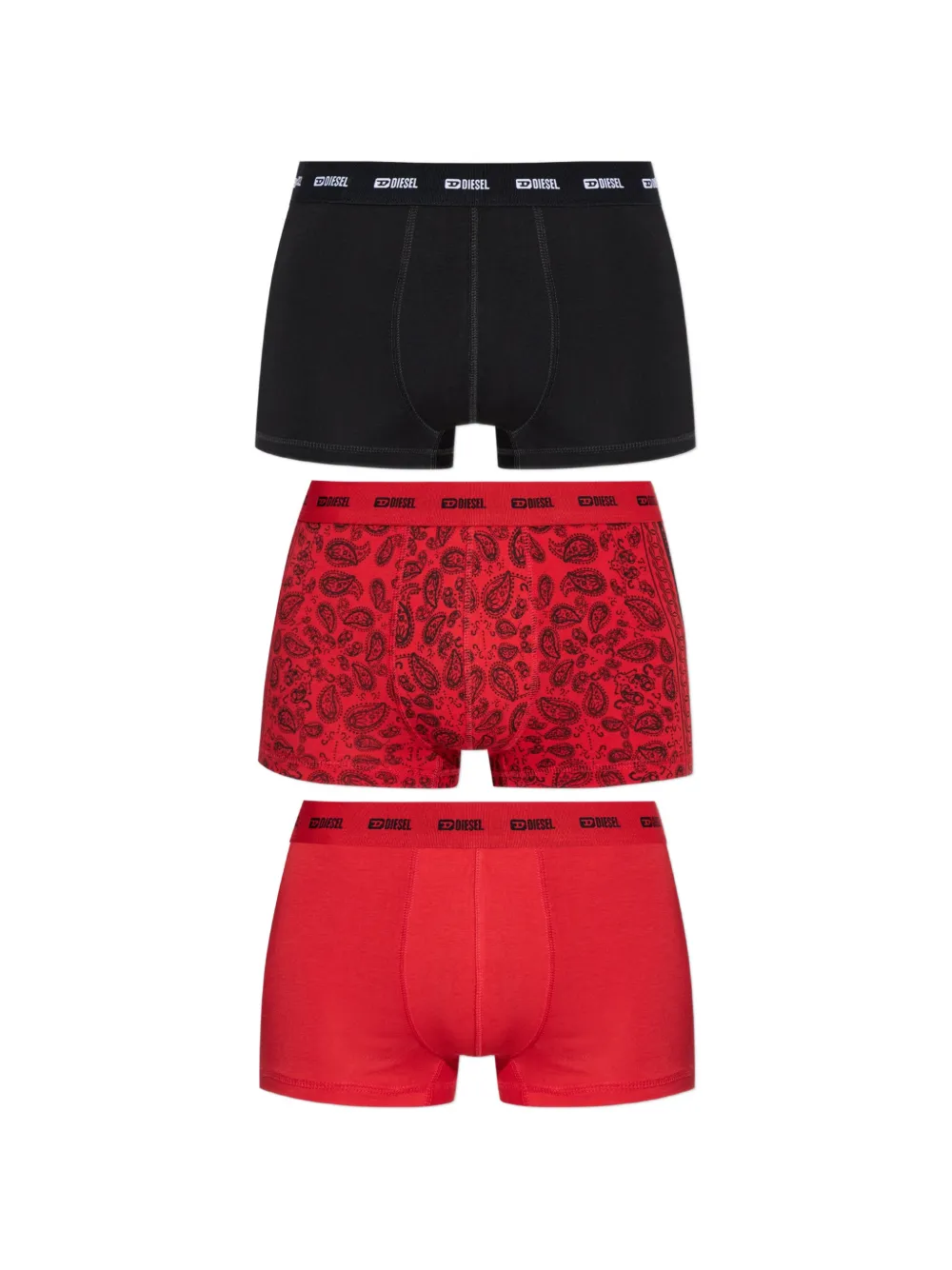 Diesel logo-waistband paisley-print boxers - Nero