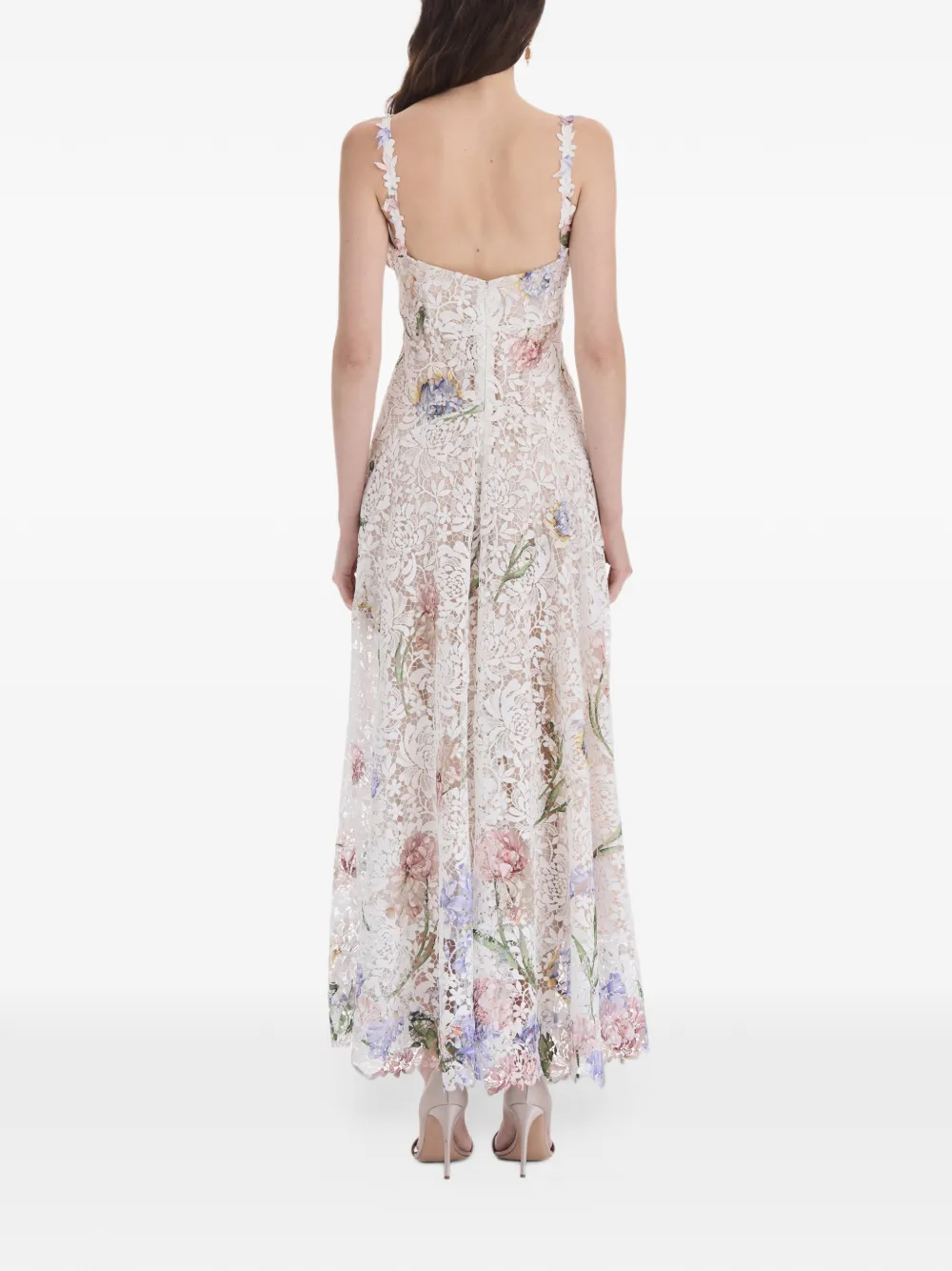 Oscar de la Renta Iris Degrade lace maxi dress Wit
