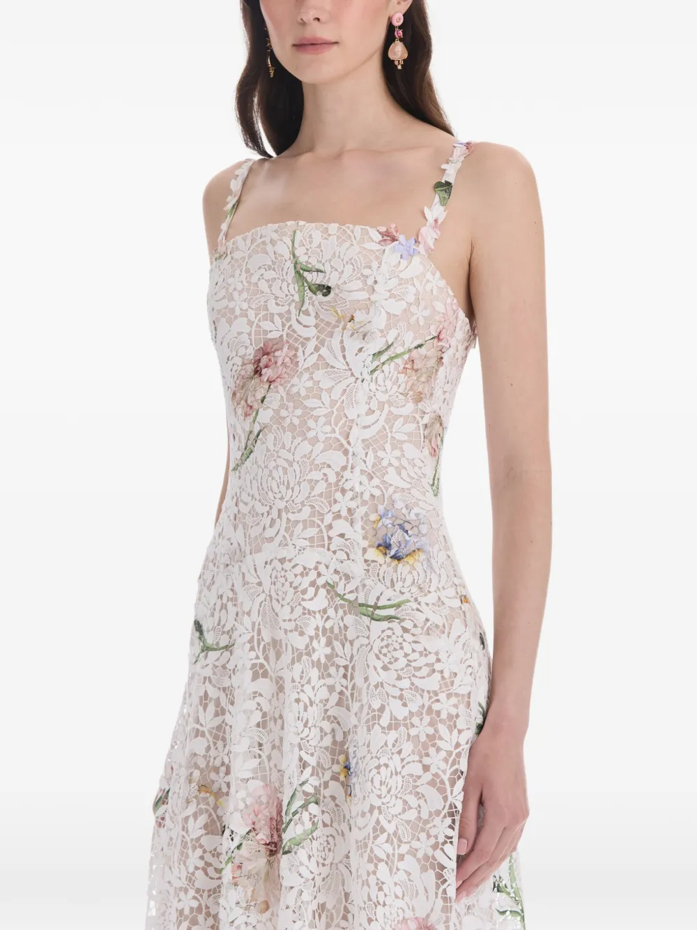 Oscar de la Renta Iris Degrade lace maxi dress Wit