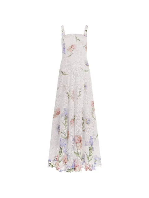 Oscar de la Renta Abito lungo Iris Degrade in pizzo