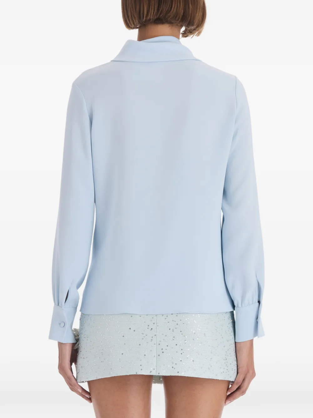 Oscar de la Renta neck-tie georgette blouse Blauw