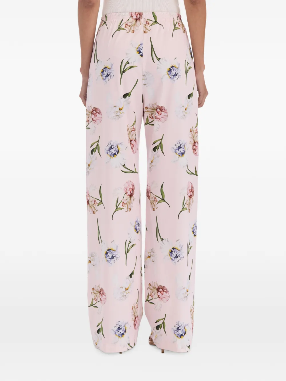 Oscar de la Renta floral-print poplin trousers Roze