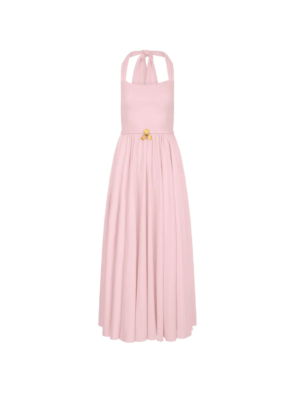 Oscar de la Renta belted halterneck dress Roze