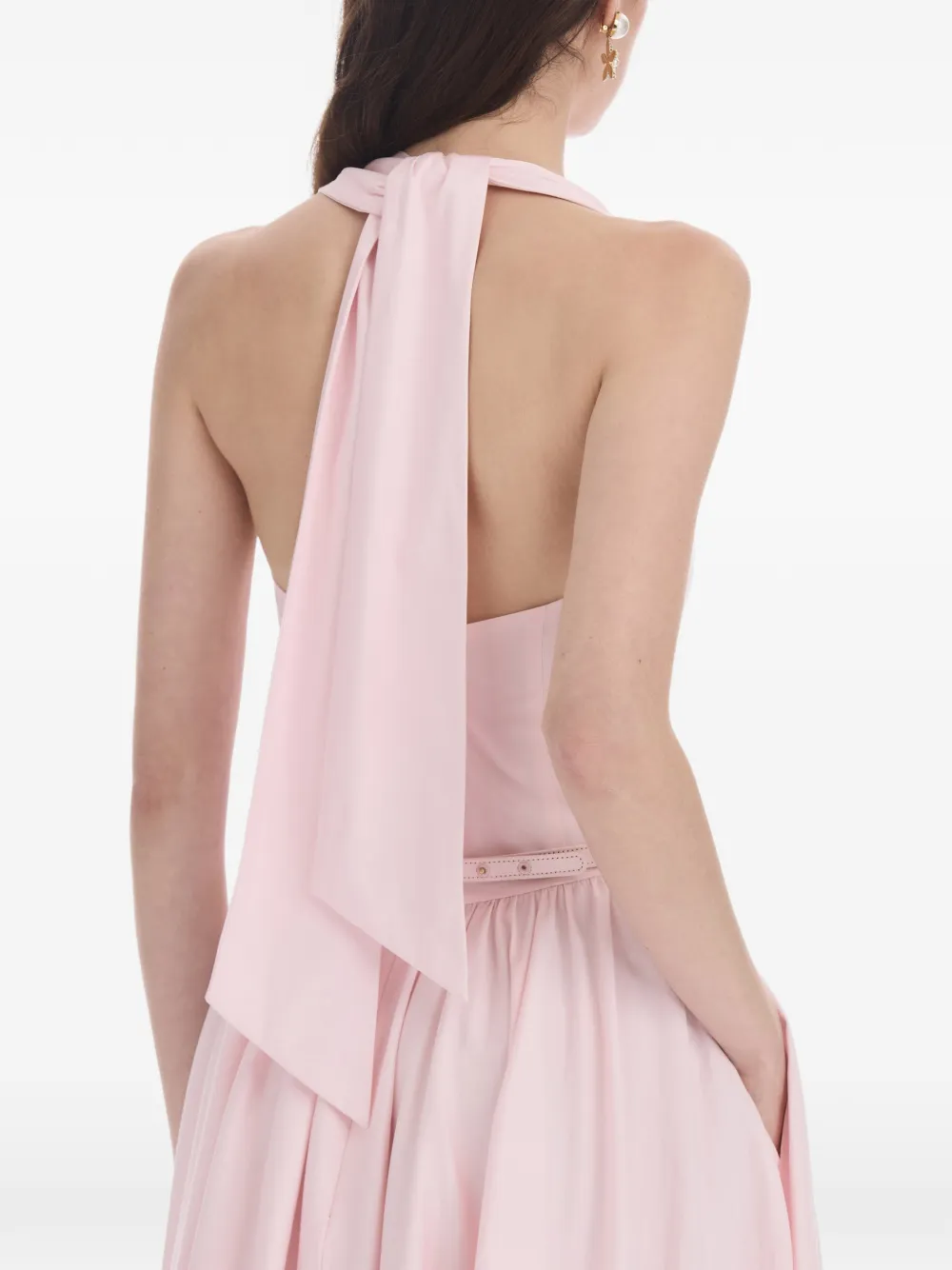 Oscar de la Renta belted halterneck dress Roze