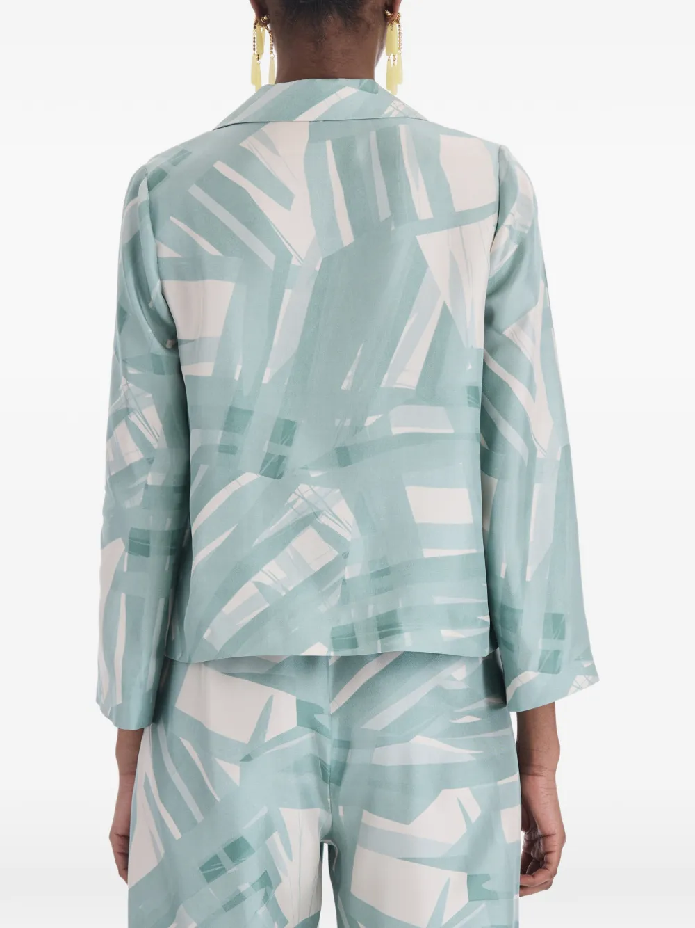 Oscar de la Renta stripe-print silk-twill blouse Groen