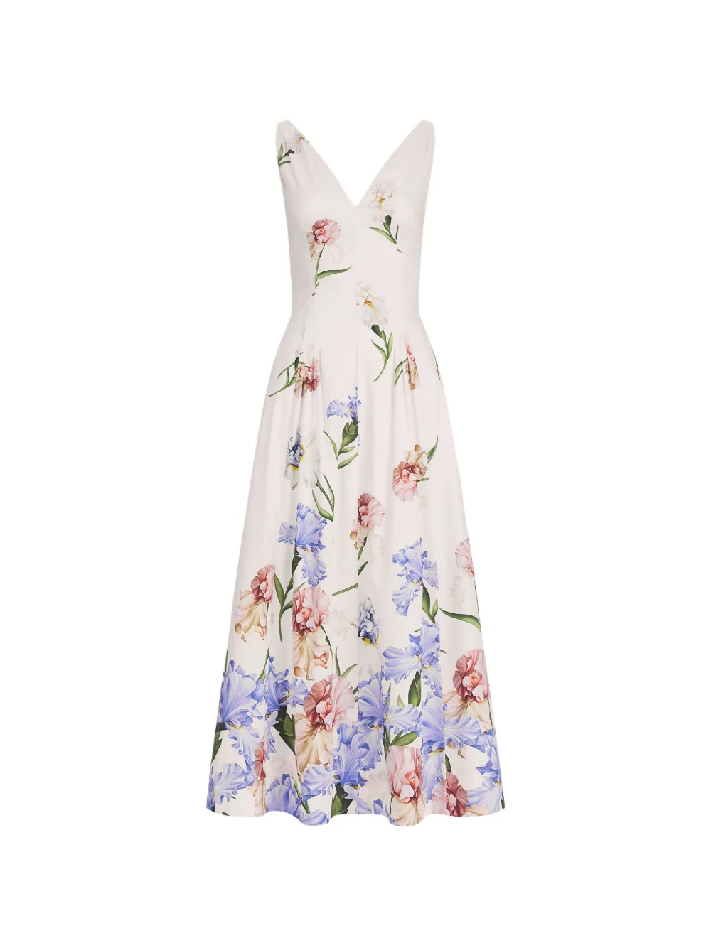 Oscar de la Renta iris-print midi dress - Toni neutri