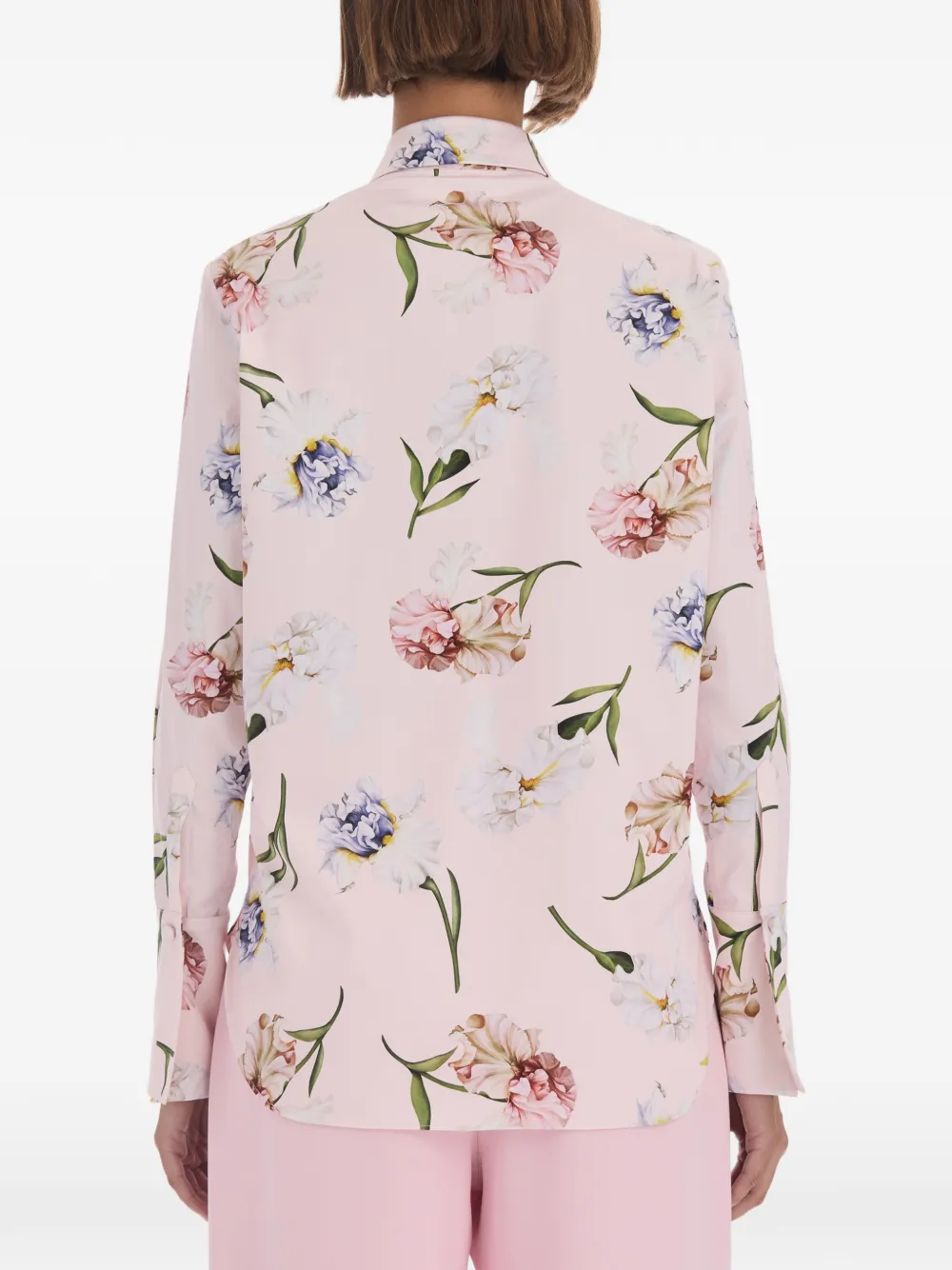 Oscar de la Renta iris-painted poplin blouse Roze