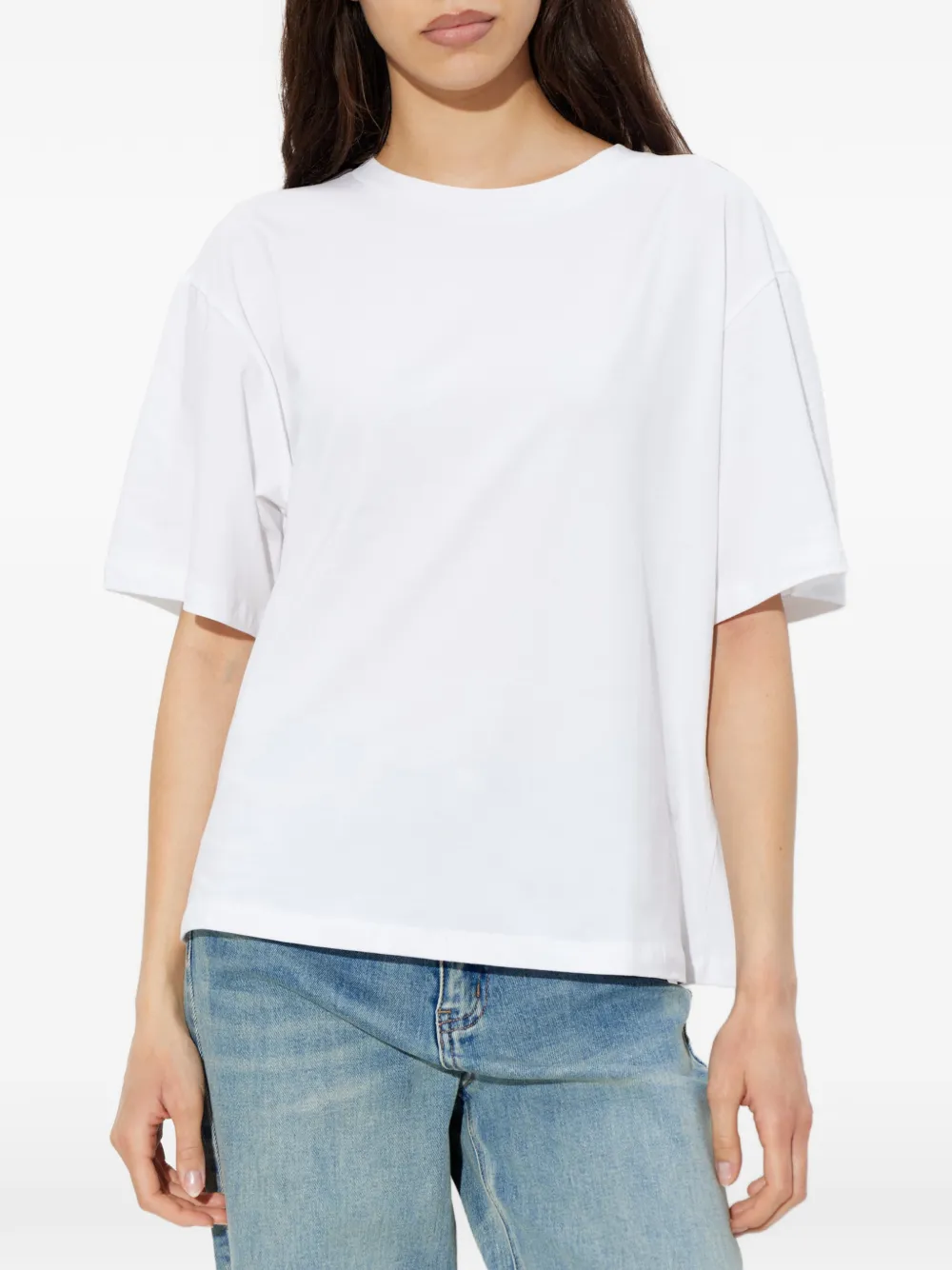 Gestuz Gztima T-shirt met verlaagde schouders Wit