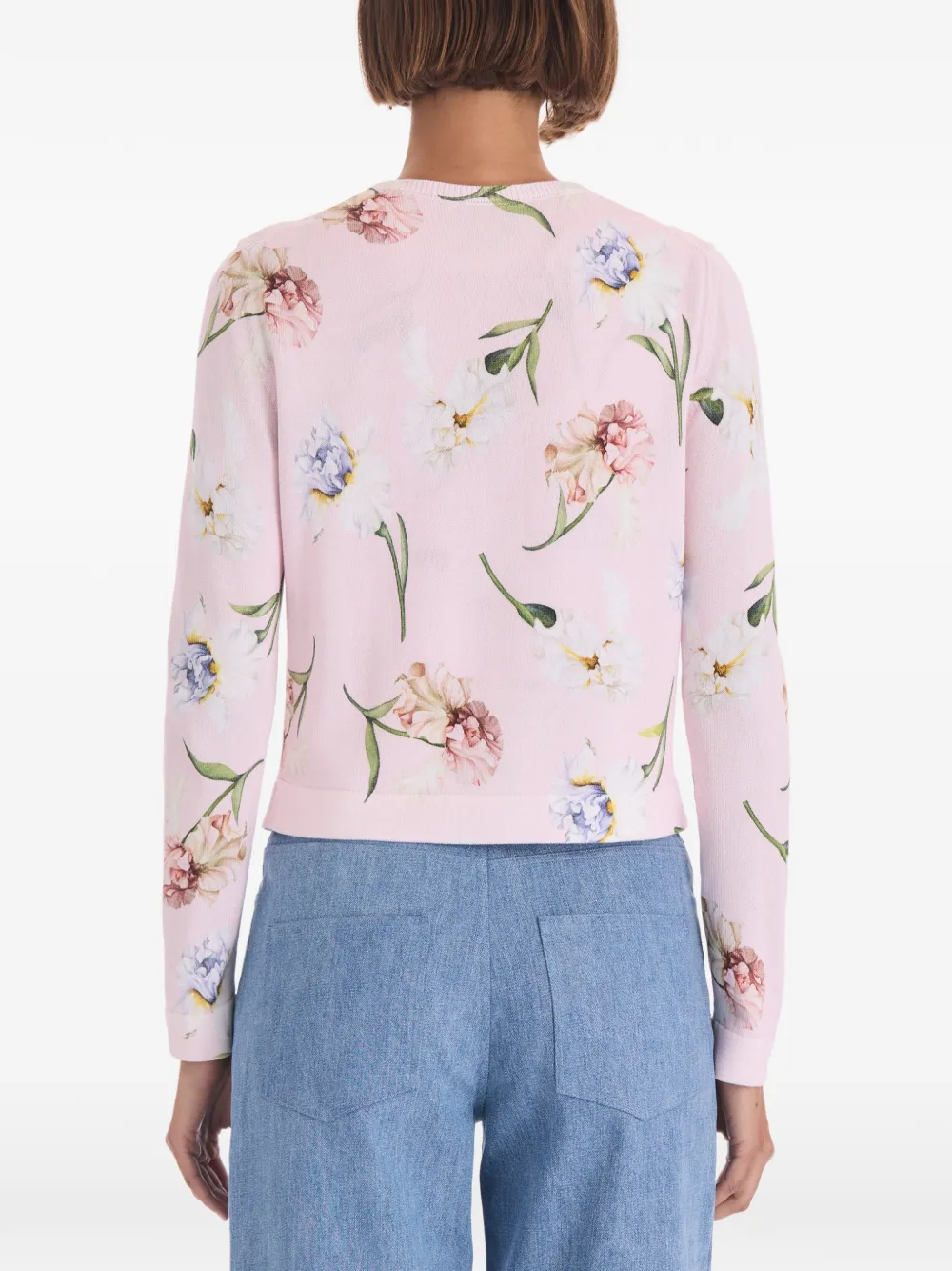 Oscar de la Renta floral-print cardigan Roze