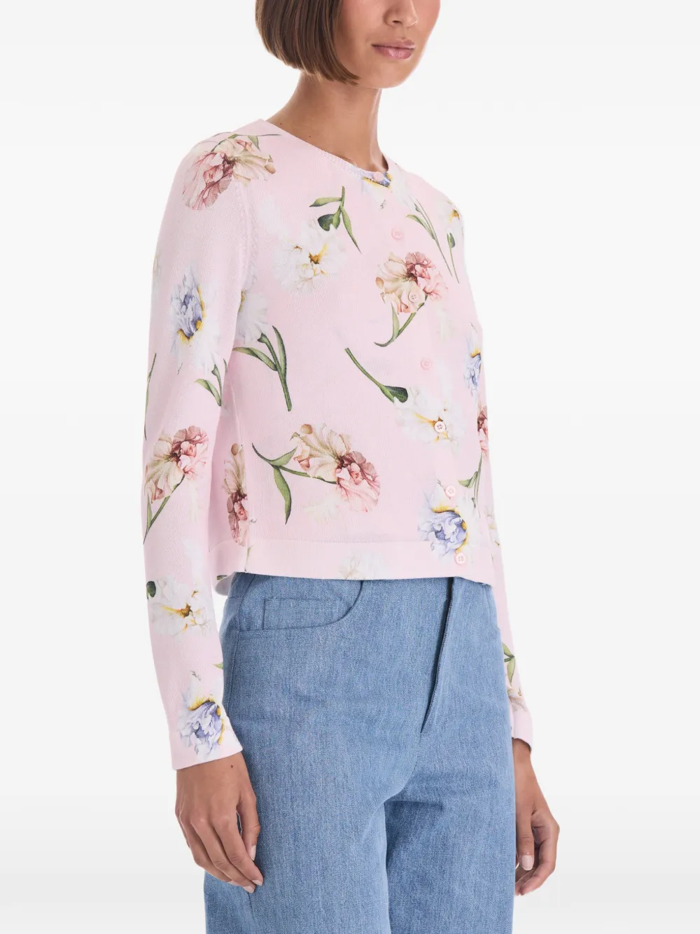Oscar de la Renta floral-print cardigan Roze