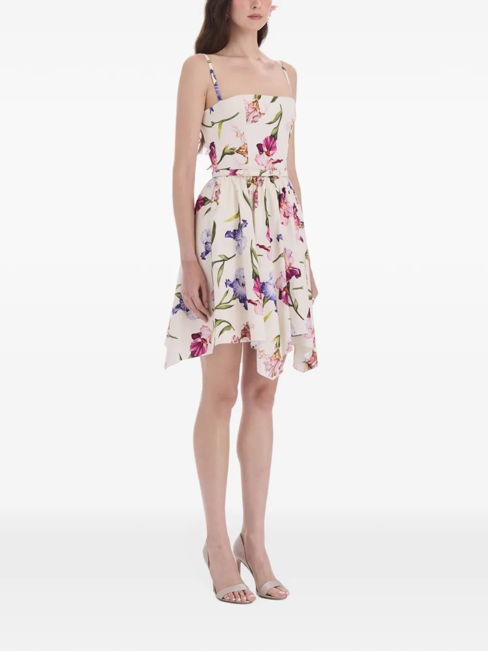Oscar de la Renta floral-print poplin mini dress Beige