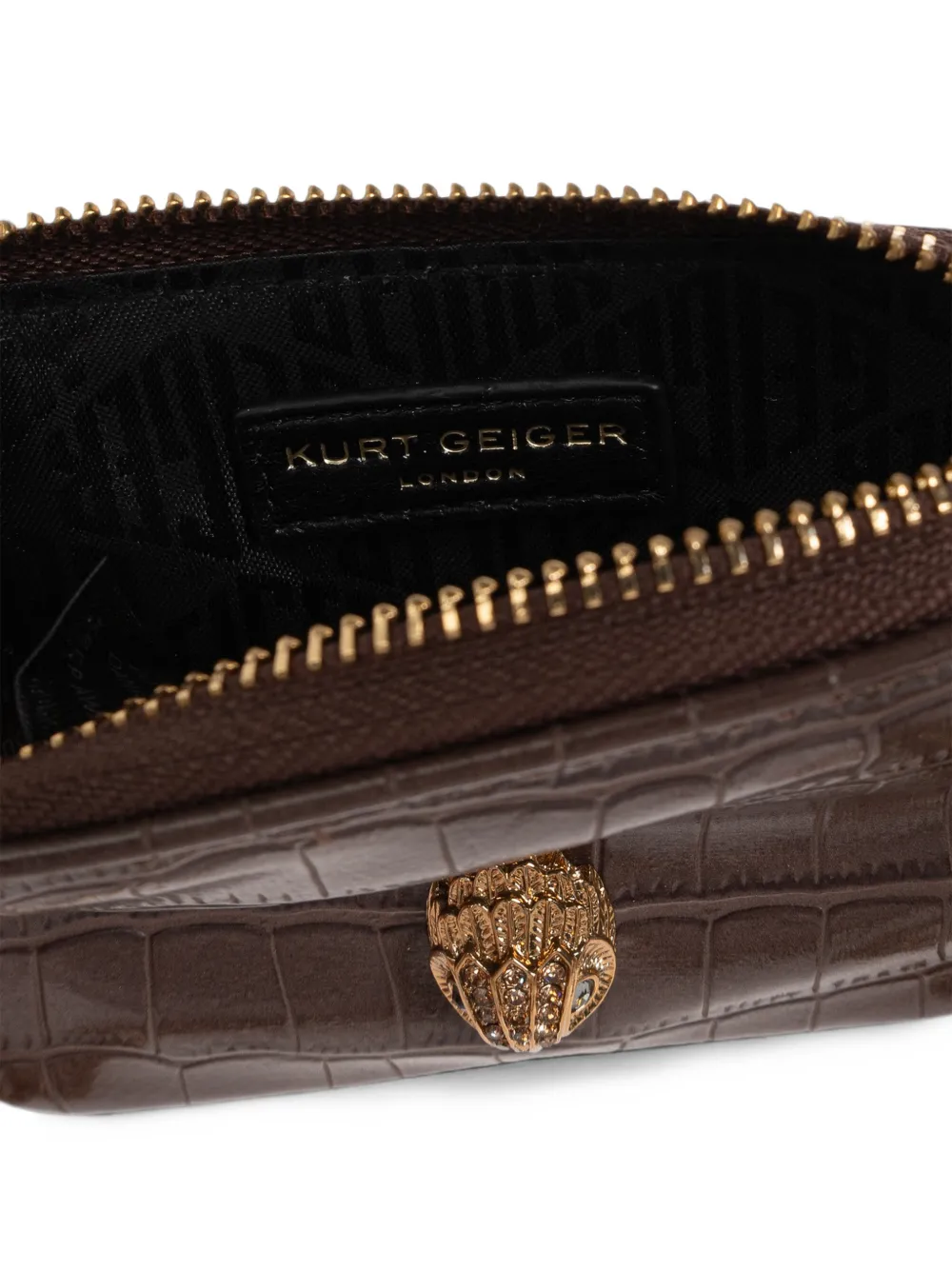 Kurt Geiger London Kensington croc-effect wallet Bruin