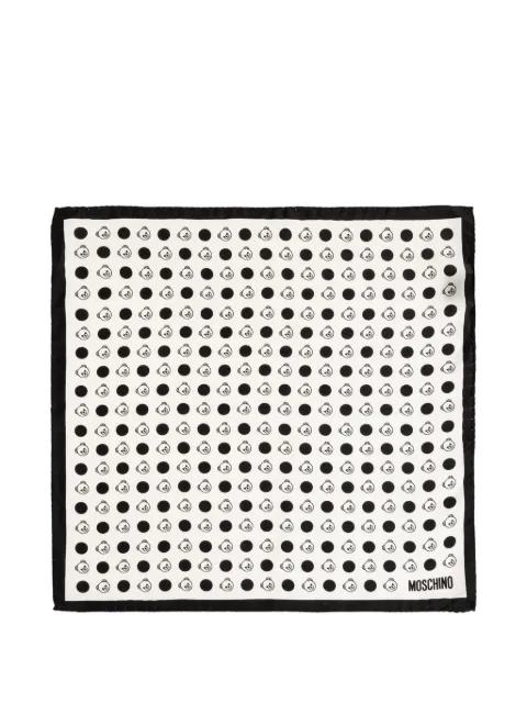 Moschino Teddy Bear polka-dot silk pocket square