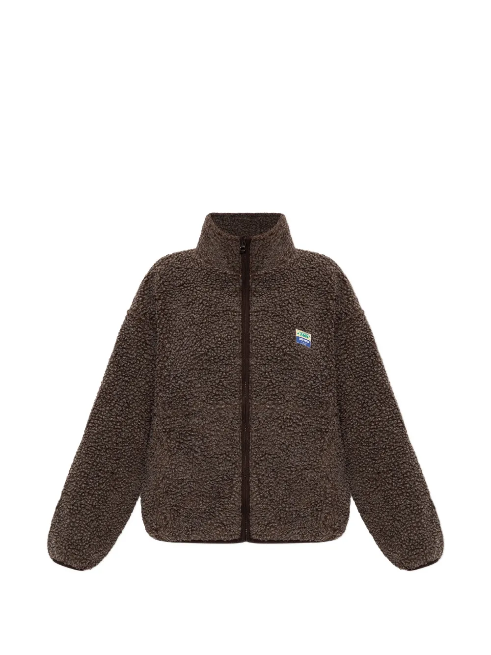 American Vintage Hoktown logo-patch fleece hoodie - Brown