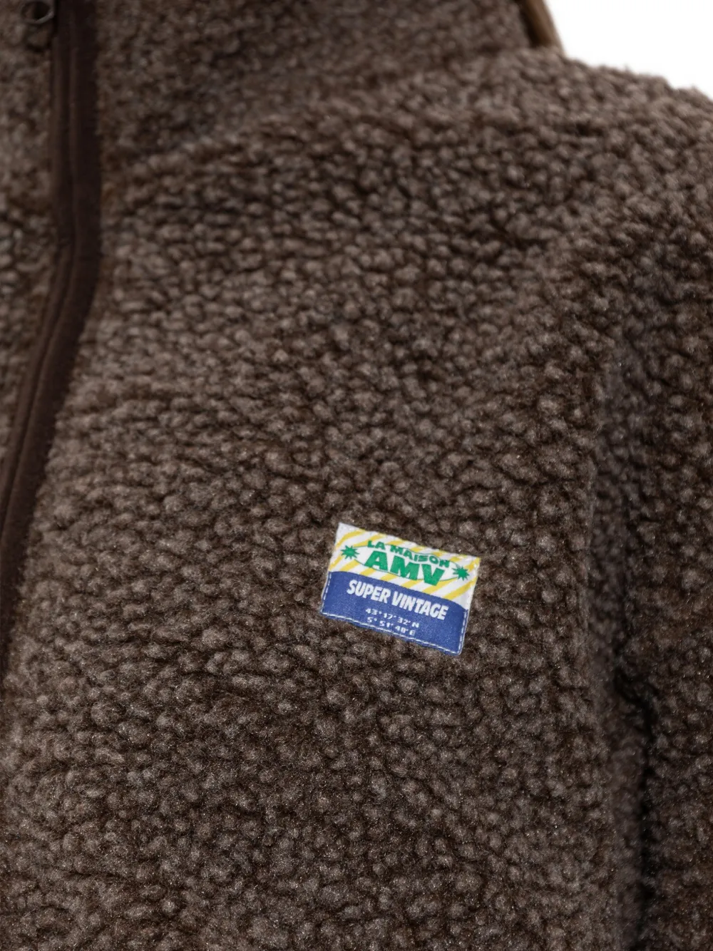 American Vintage Hoktown fleece hoodie met logo-patch Bruin