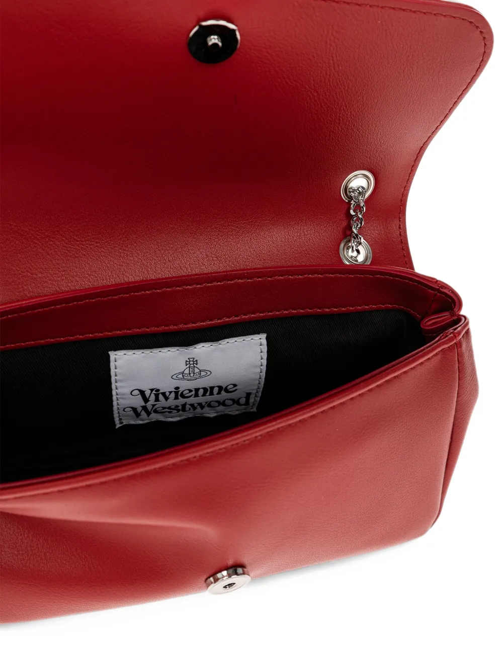 Vivienne Westwood orb-plaque chain-link shoulder bag Rood