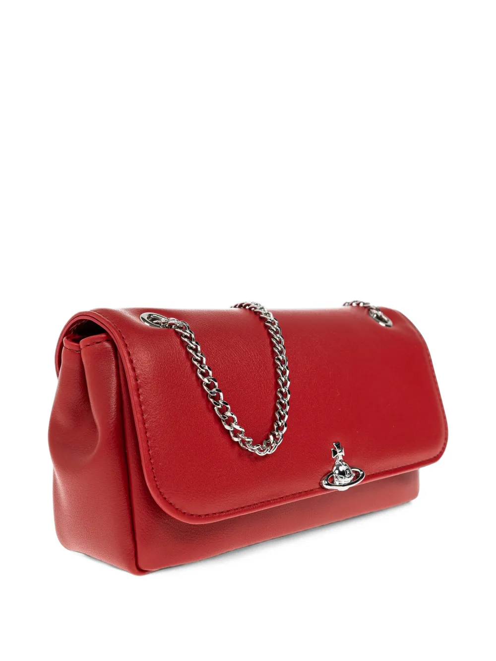 Vivienne Westwood orb-plaque chain-link shoulder bag Rood