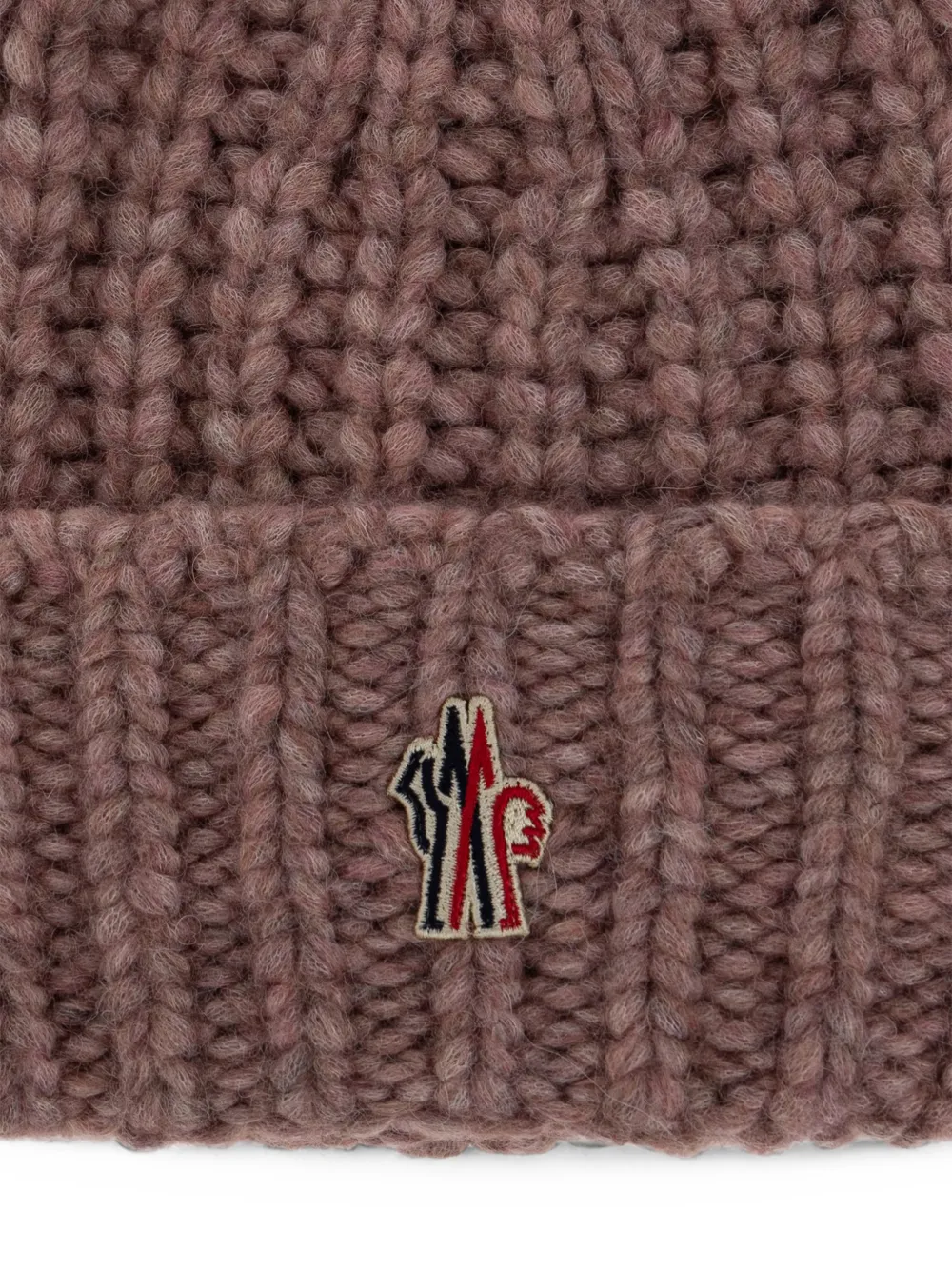 Moncler Grenoble Apres-Ski logo-patch beanie hat Bruin