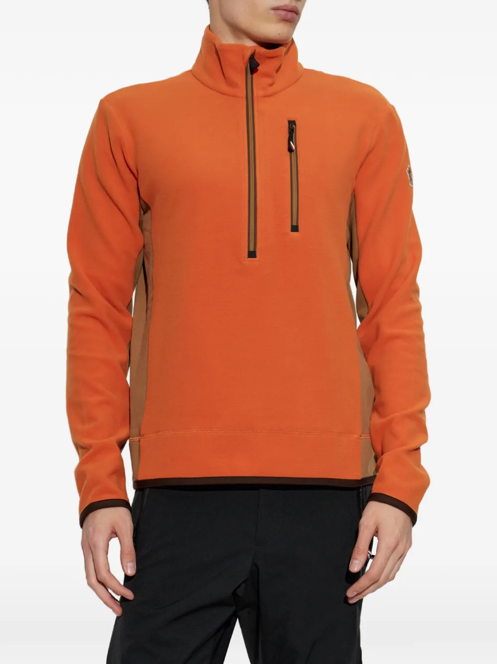 Moncler Grenoble half-zip panelled sweater Oranje