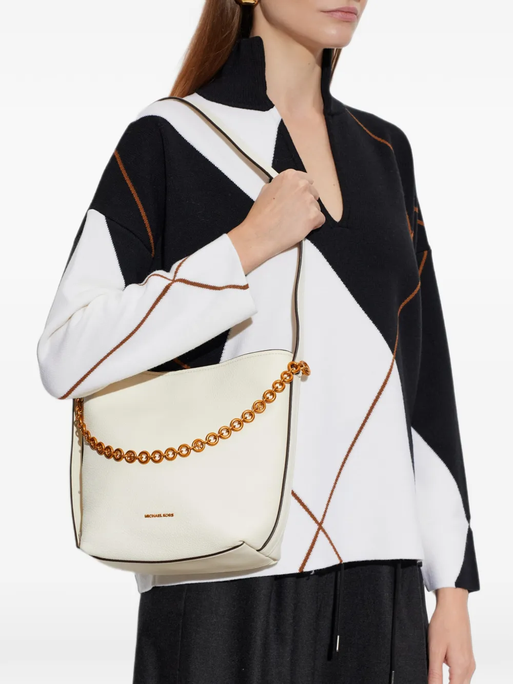 Michael Kors small Nolita chain-link shoulder bag Wit