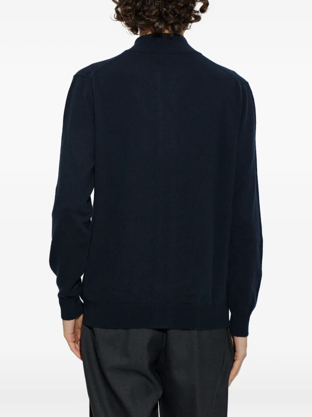Kiton zip-up cashmere sweatshirt Blauw