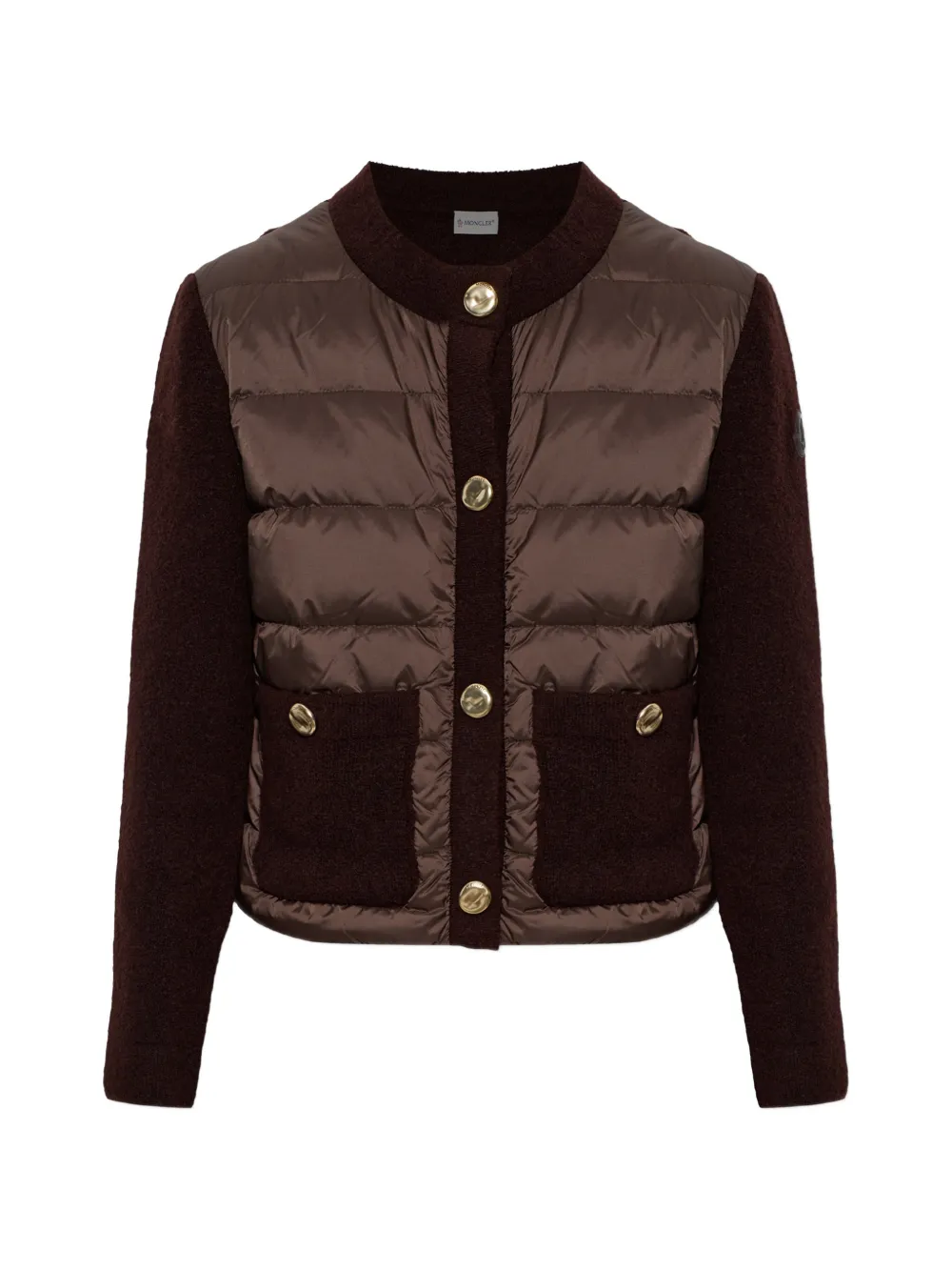 Moncler bouclé wool-blend padded cardigan Bruin