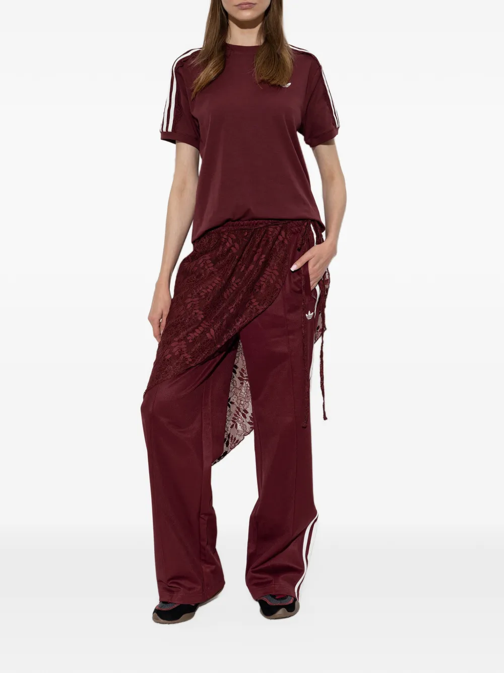 adidas lace-overlay track pants Rood