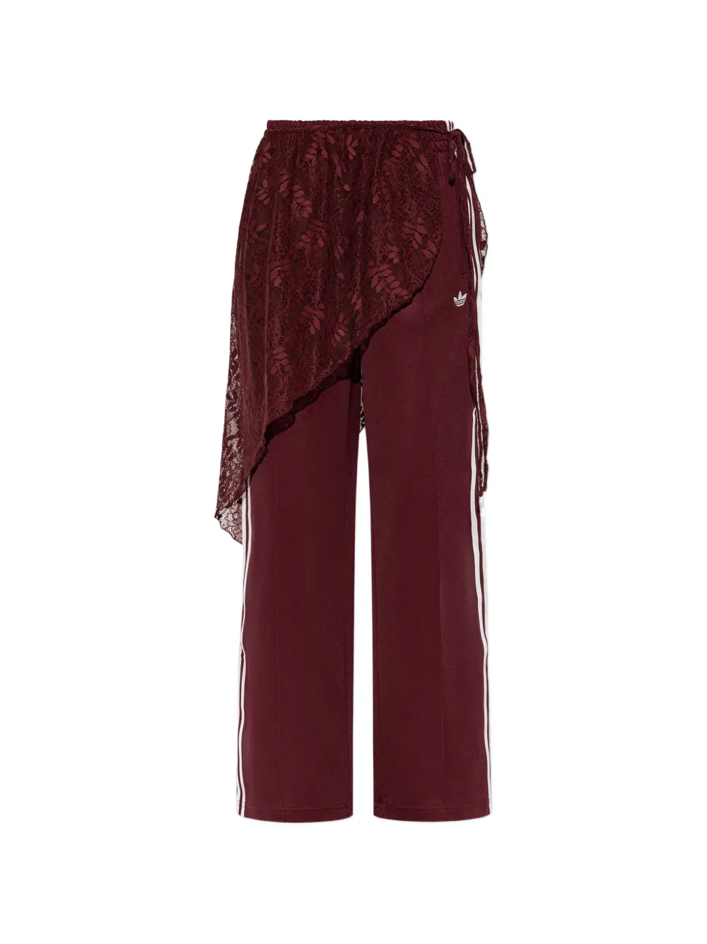 Adidas 2in1 Firebird loose track pants with lace mini skirt Blauw