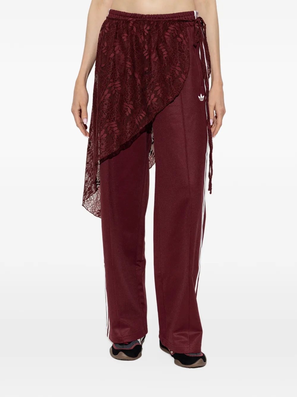 adidas lace-overlay track pants Rood