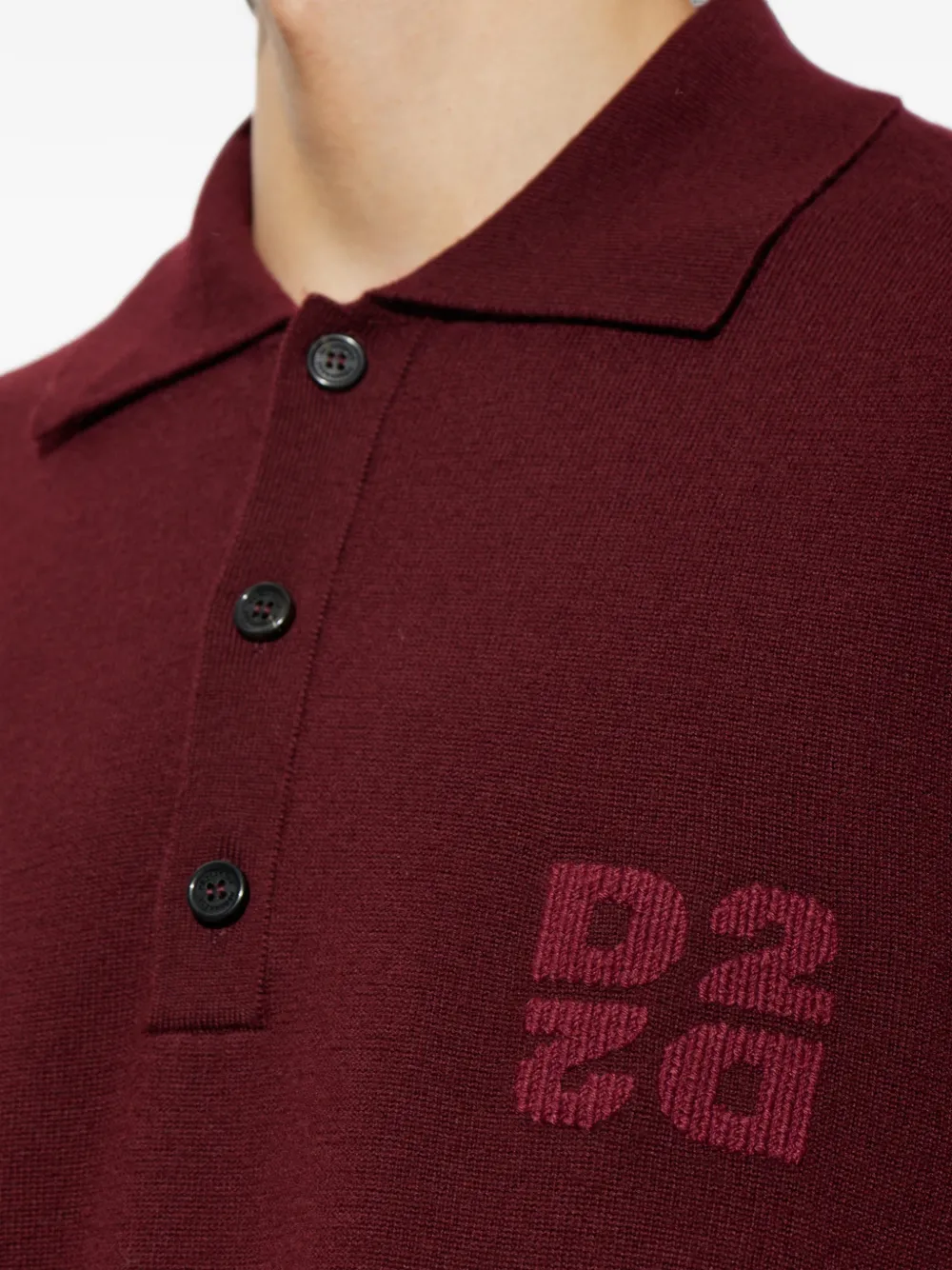 DSQUARED2 logo-embroidered wool sweater Rood